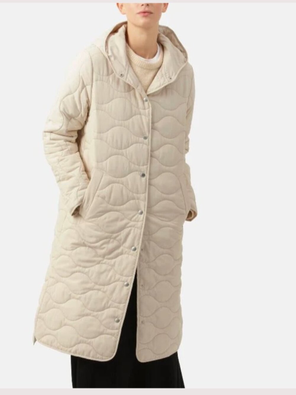 EUC Ilse Jacobsen Quilted Hooded Coat Light Sand 6